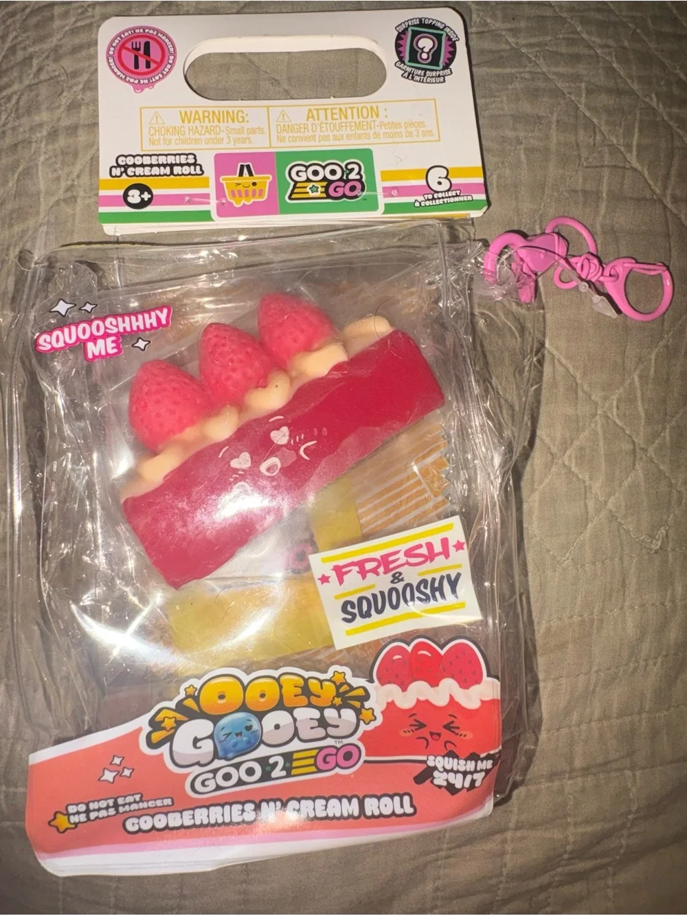 Gooey Gooey Goo 2 Go Gooberries N' Cream Roll Squishy Toy - Pink & Red